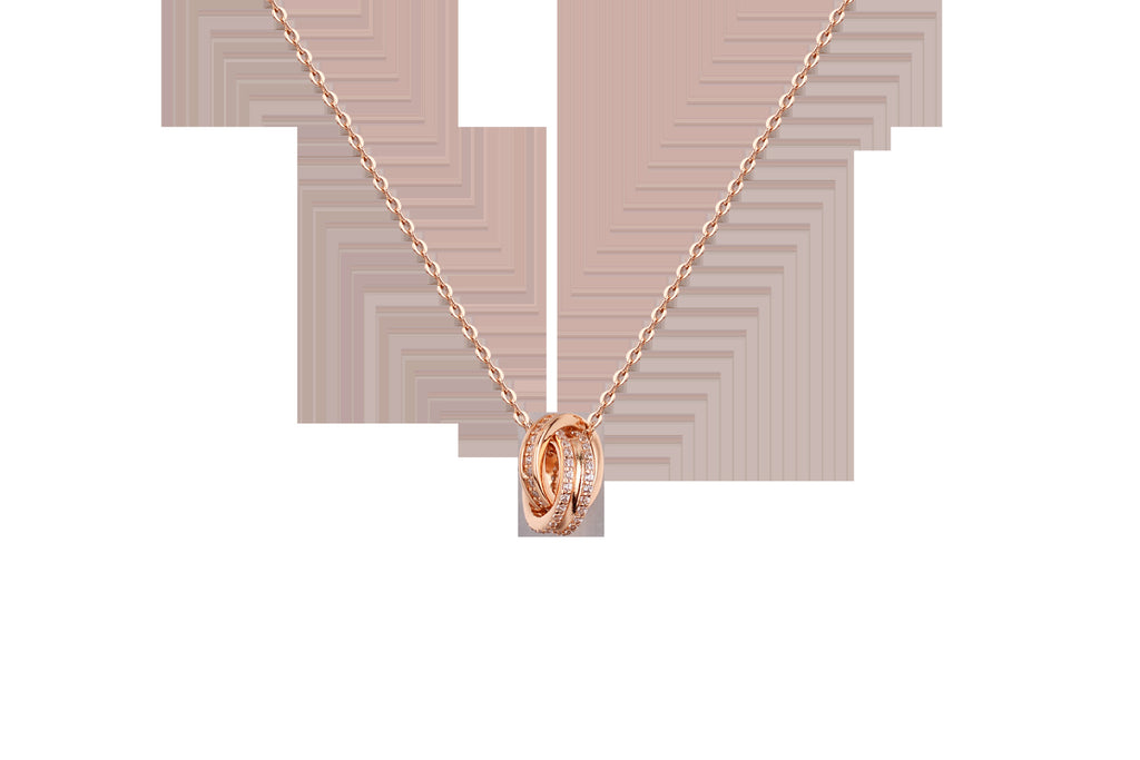 ÉCLAT™ — Double Ring S925 Silver Necklace