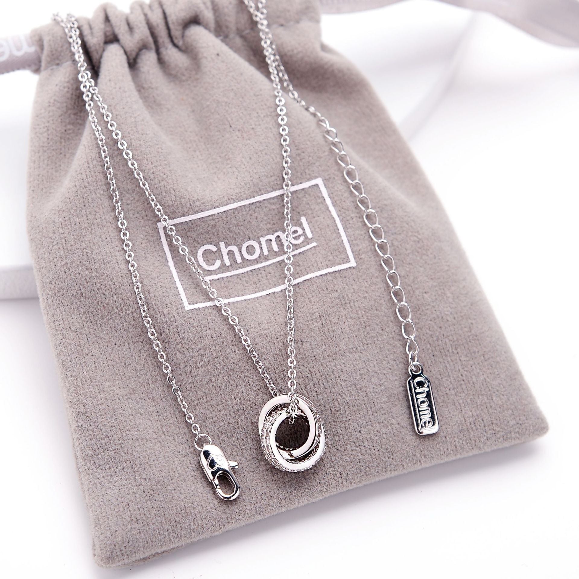 ÉCLAT™ — Double Ring S925 Silver Necklace
