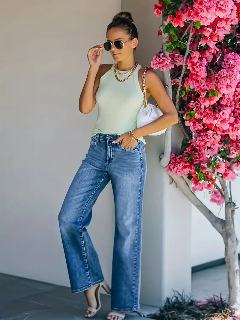 ✨ UrbanFlex™ High Rise Wide Leg Jeans