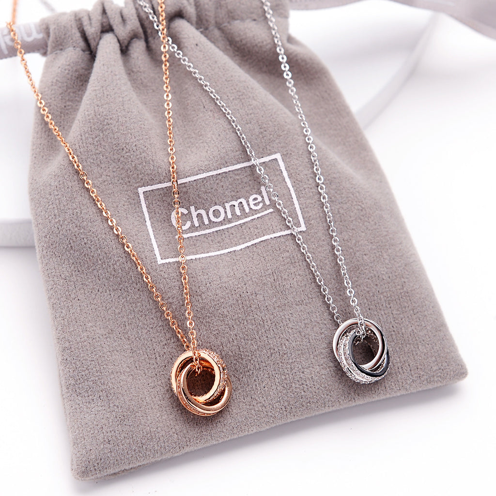 ÉCLAT™ — Double Ring S925 Silver Necklace