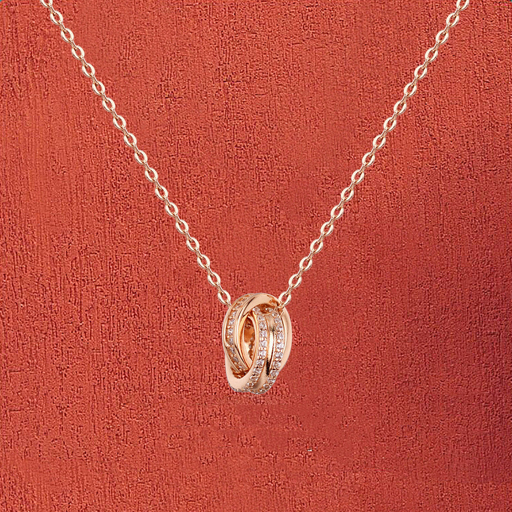 ÉCLAT™ — Double Ring S925 Silver Necklace